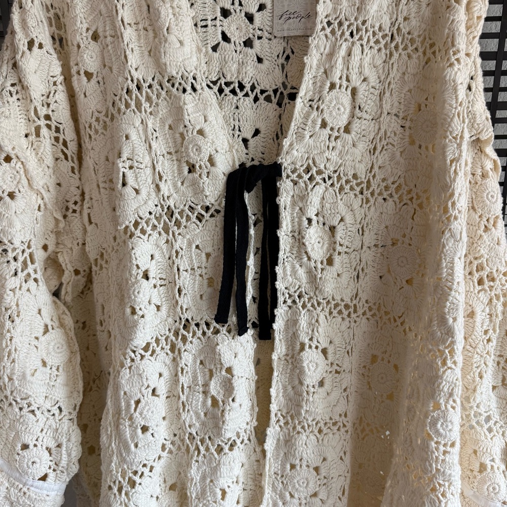 HOST PICK: Free People Ivory Crochet Duster Cardigan - Picture 6 of 11